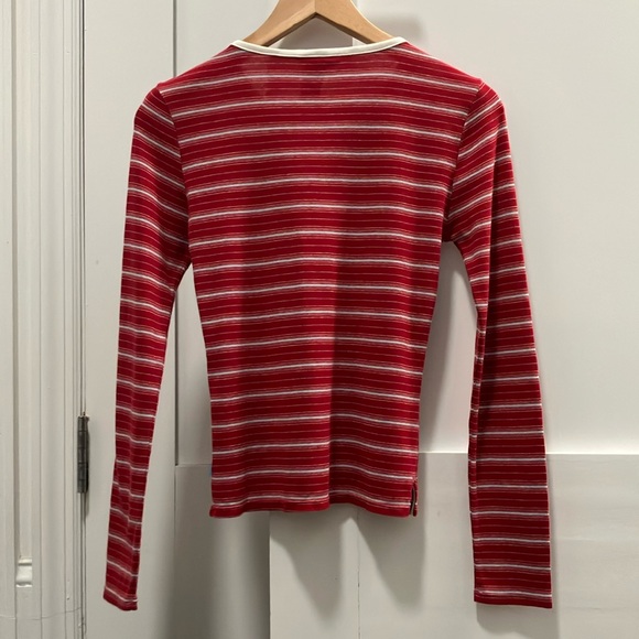 Y2K Vintage American Eagle Outfitters Striped Henley Shirt Size S - Picture 3 of 5